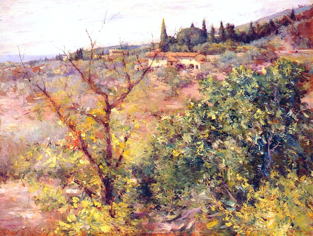 View of Fiesole (1907) – William Merritt Chase Tablo