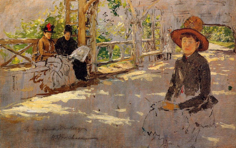 Women under Trellis (1886) – William Merritt Chase Tablo