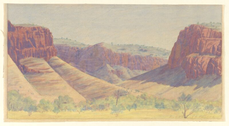 Central Australia Landscape (1939) – Albert Namatjira Tablo