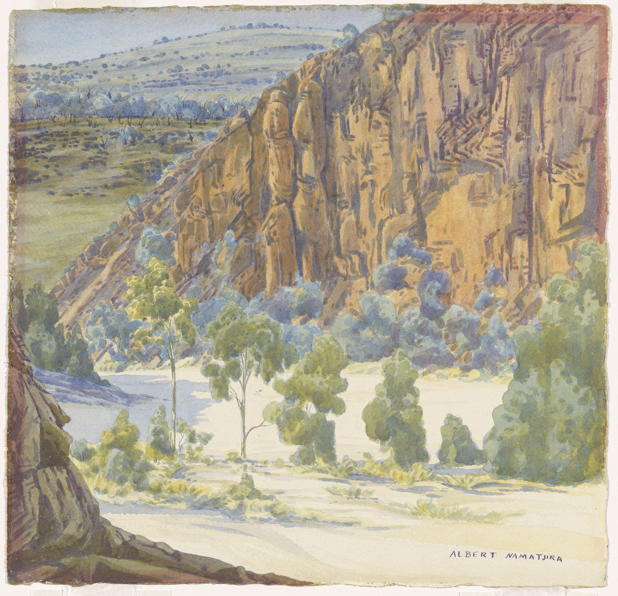Glen Helen, First Gap, Finke River (1948) - Albert Namatjira Tablo