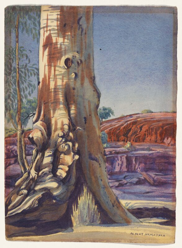 Gum Tree and Sandhill (1938) - Albert Namatjira Tablo