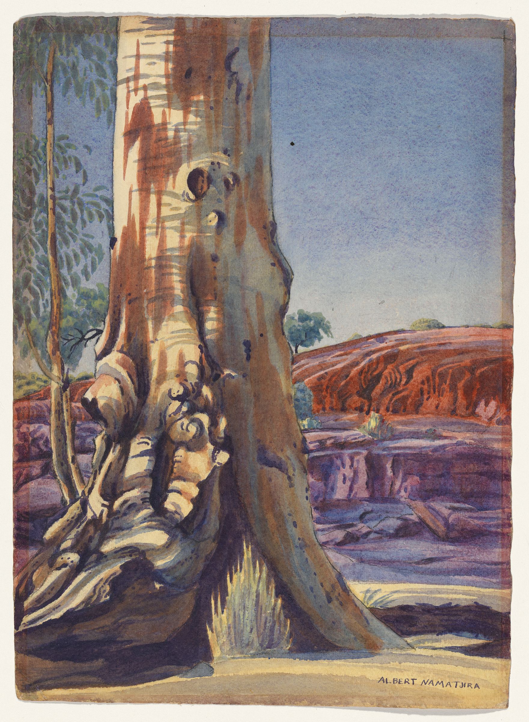 Gum Tree and Sandhill (1938) - Albert Namatjira Tablo