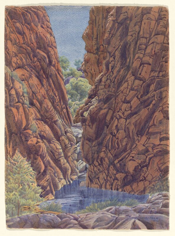 Morning, Narrow Gap, Western James Range, Central Australia (1944) - Albert Namatjira Tablo
