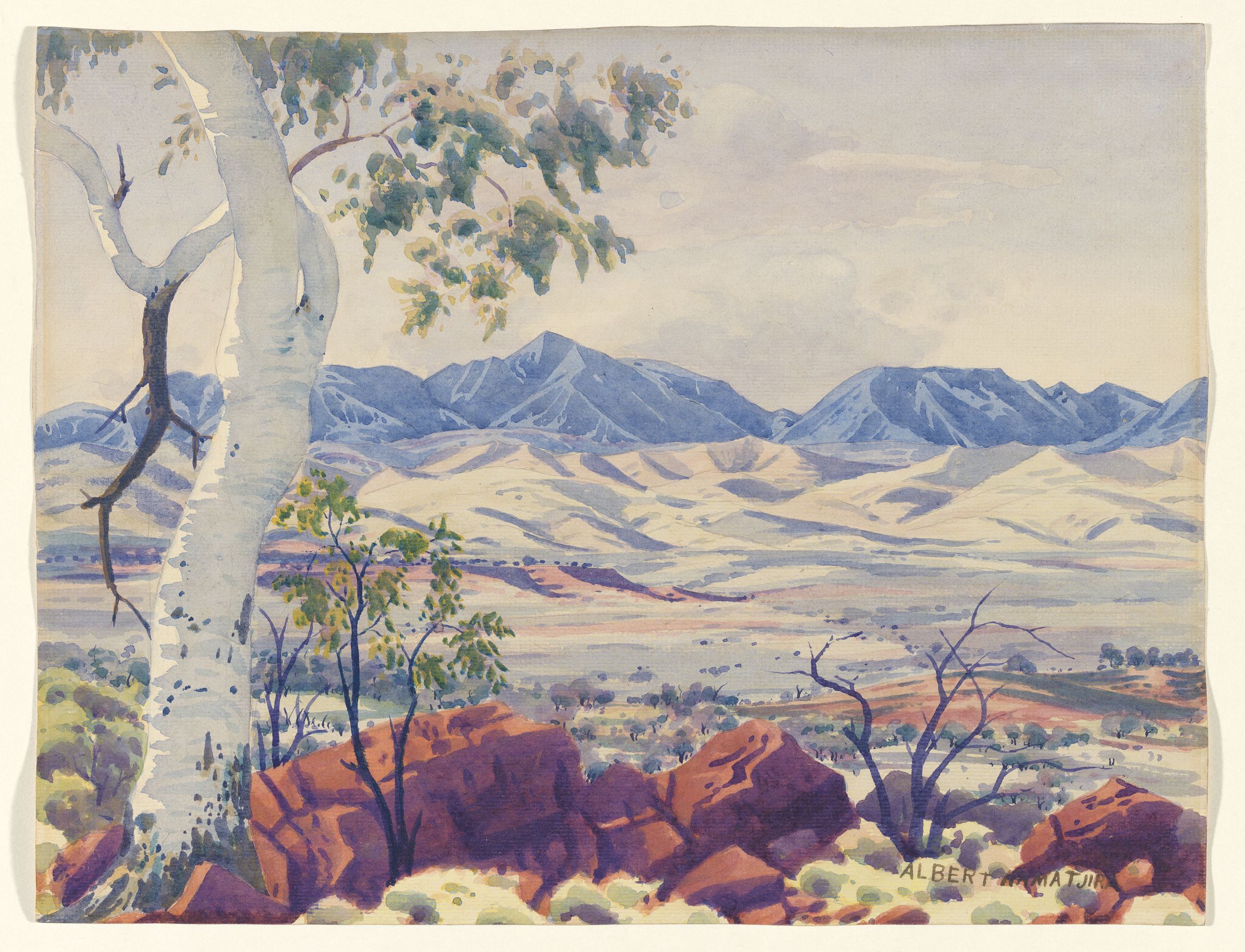 Mount Giles, MacDonnell Ranges, Central Australia (1945) - Albert Namatjira Tablo