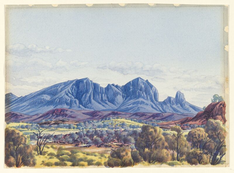 Mount Sonder, West MacDonnell Ranges, Central Australia (1945) - Albert Namatjira Tablo