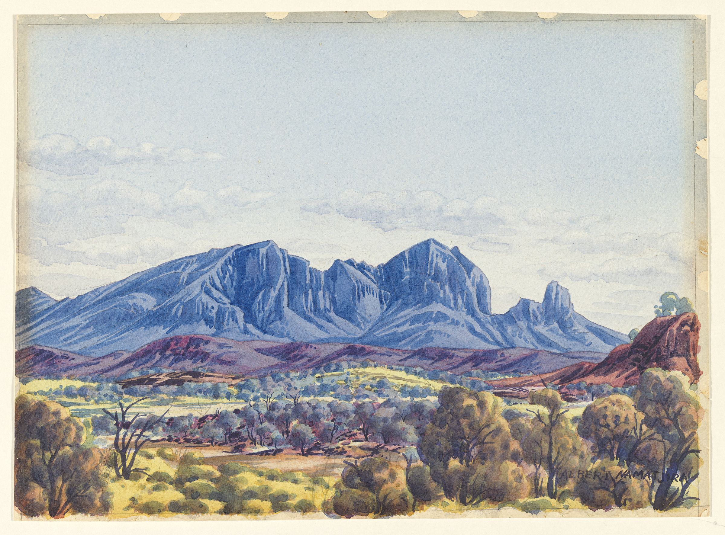 Mount Sonder, West MacDonnell Ranges, Central Australia (1945) - Albert Namatjira Tablo