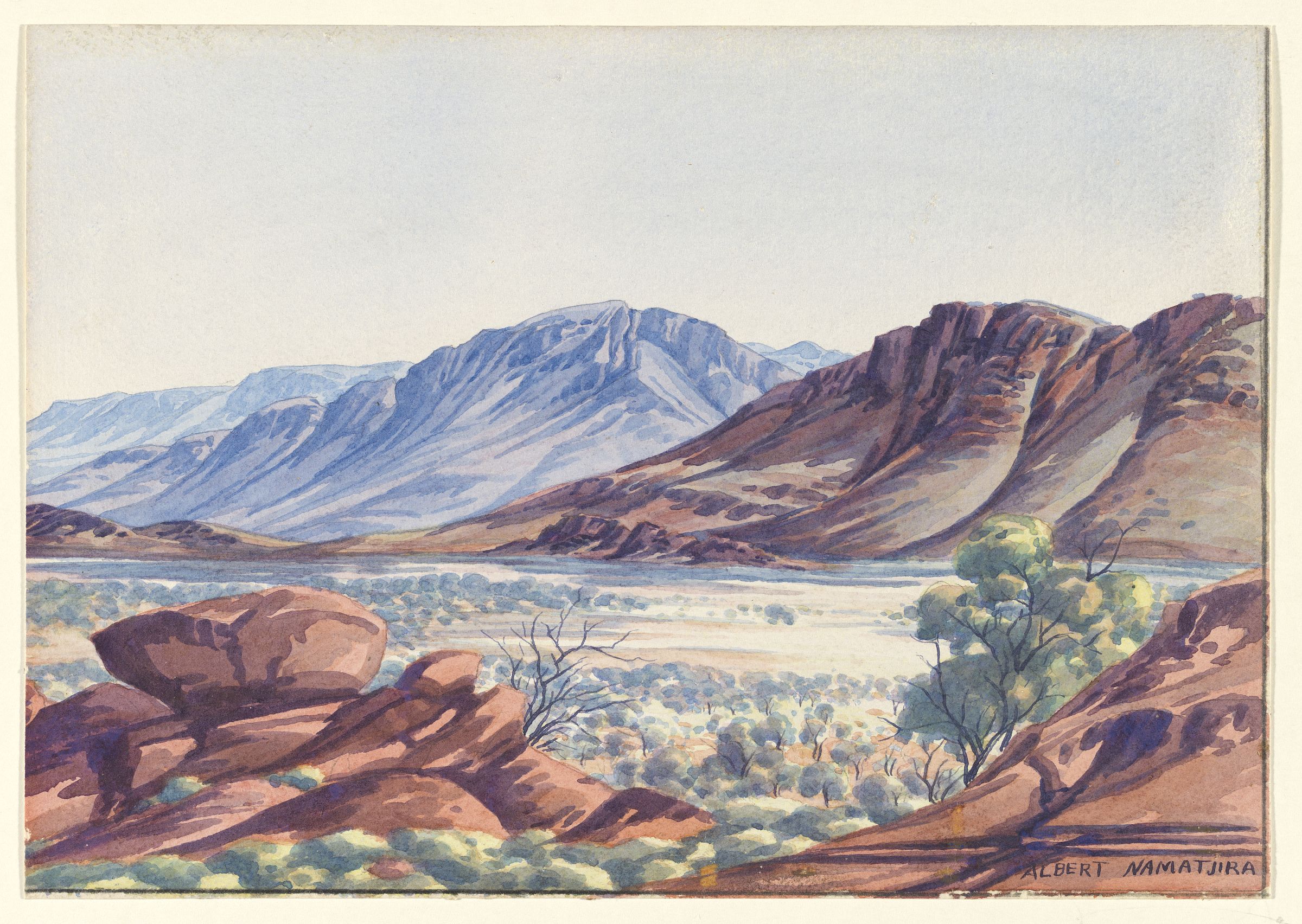 Mt Giles Macdonnell Range Central Australia (1948) - Albert Namatjira Tablo