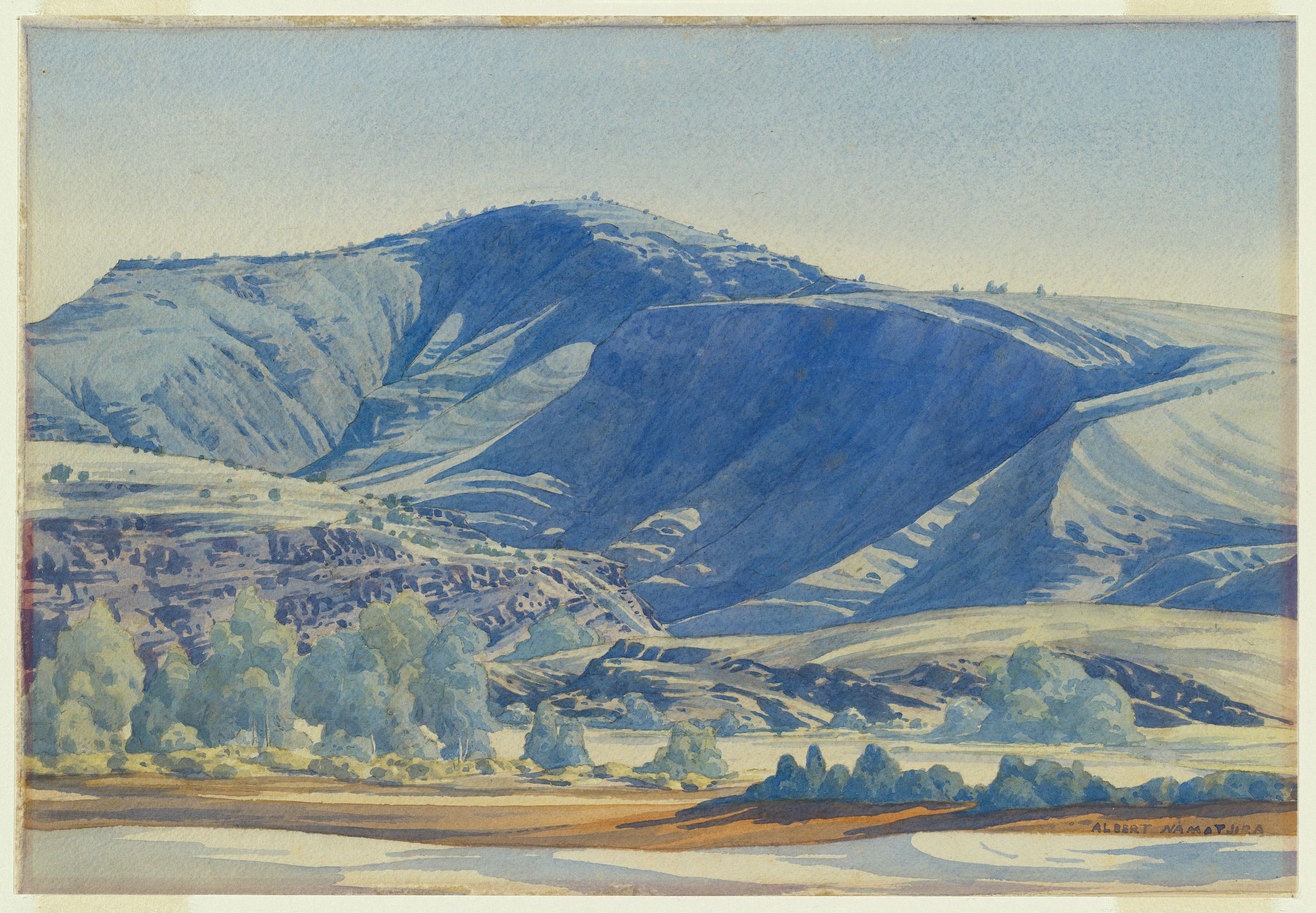 Mt Hermannsburg, Finke River (1948) - Albert Namatjira Tablo