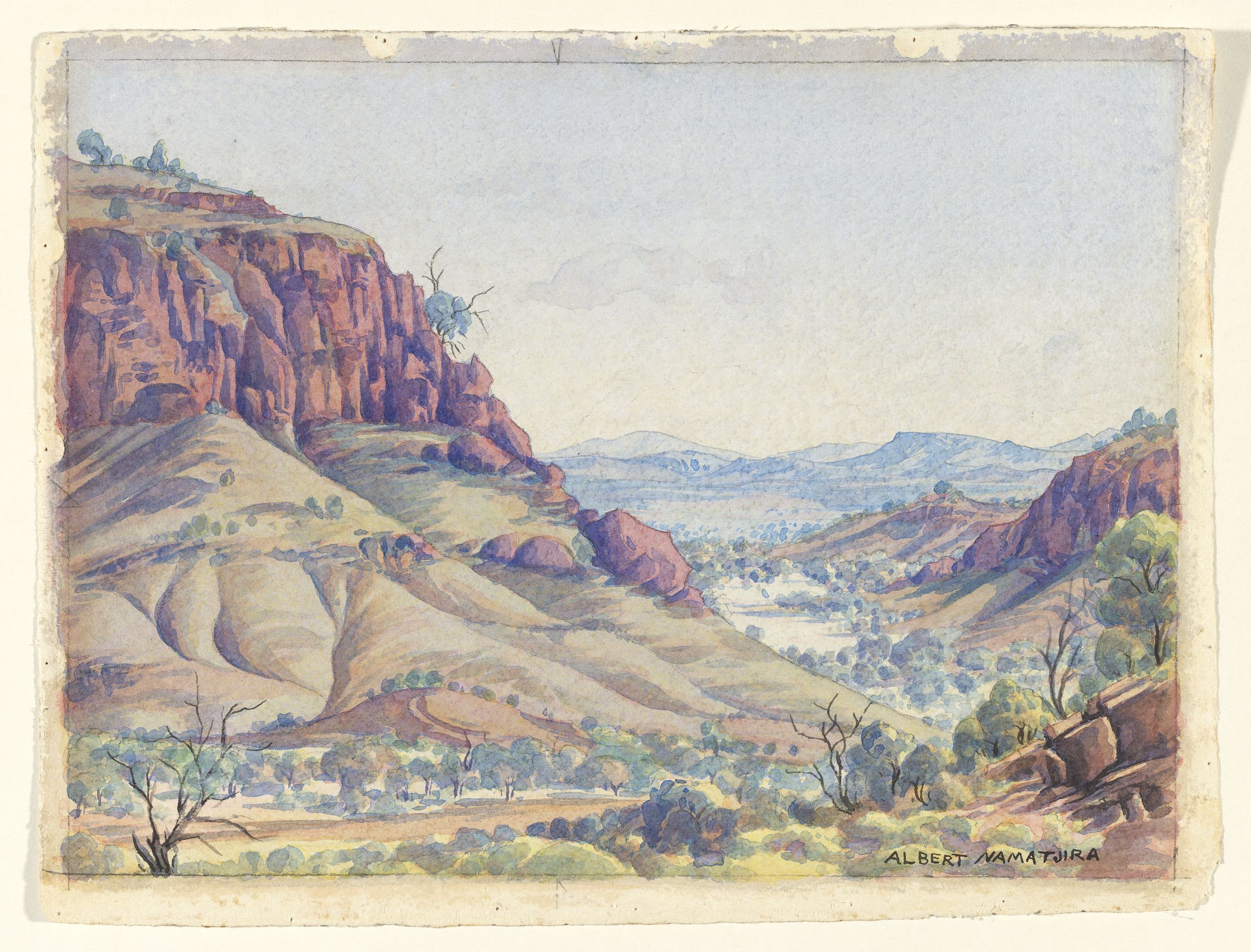 Near Ormiston Gorge, West MacDonnell Ranges, Central Australia (1955) - Albert Namatjira Tablo