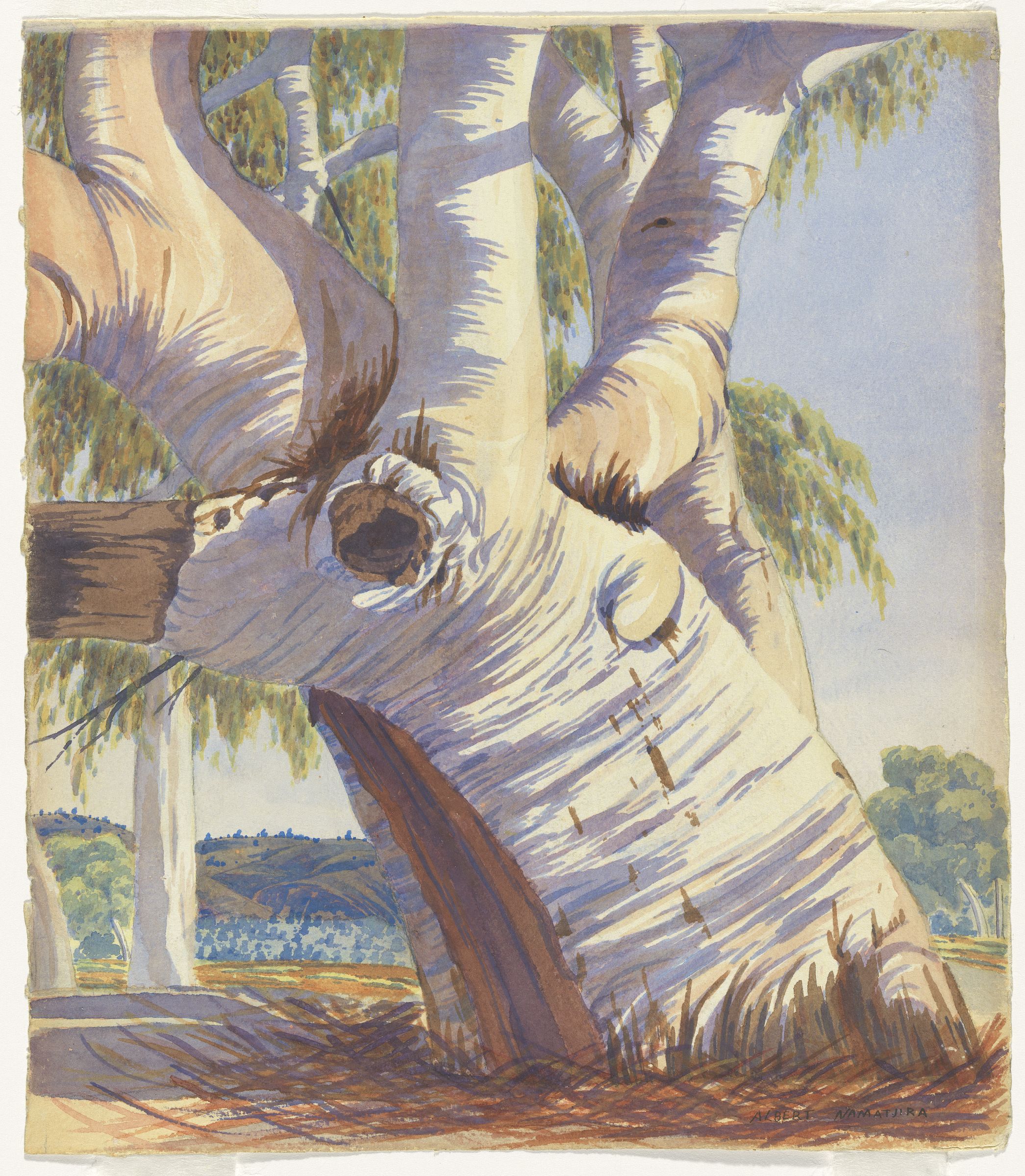 Old Man Ghost Gum, Ellery Creek (1945) - Albert Namatjira Tablo