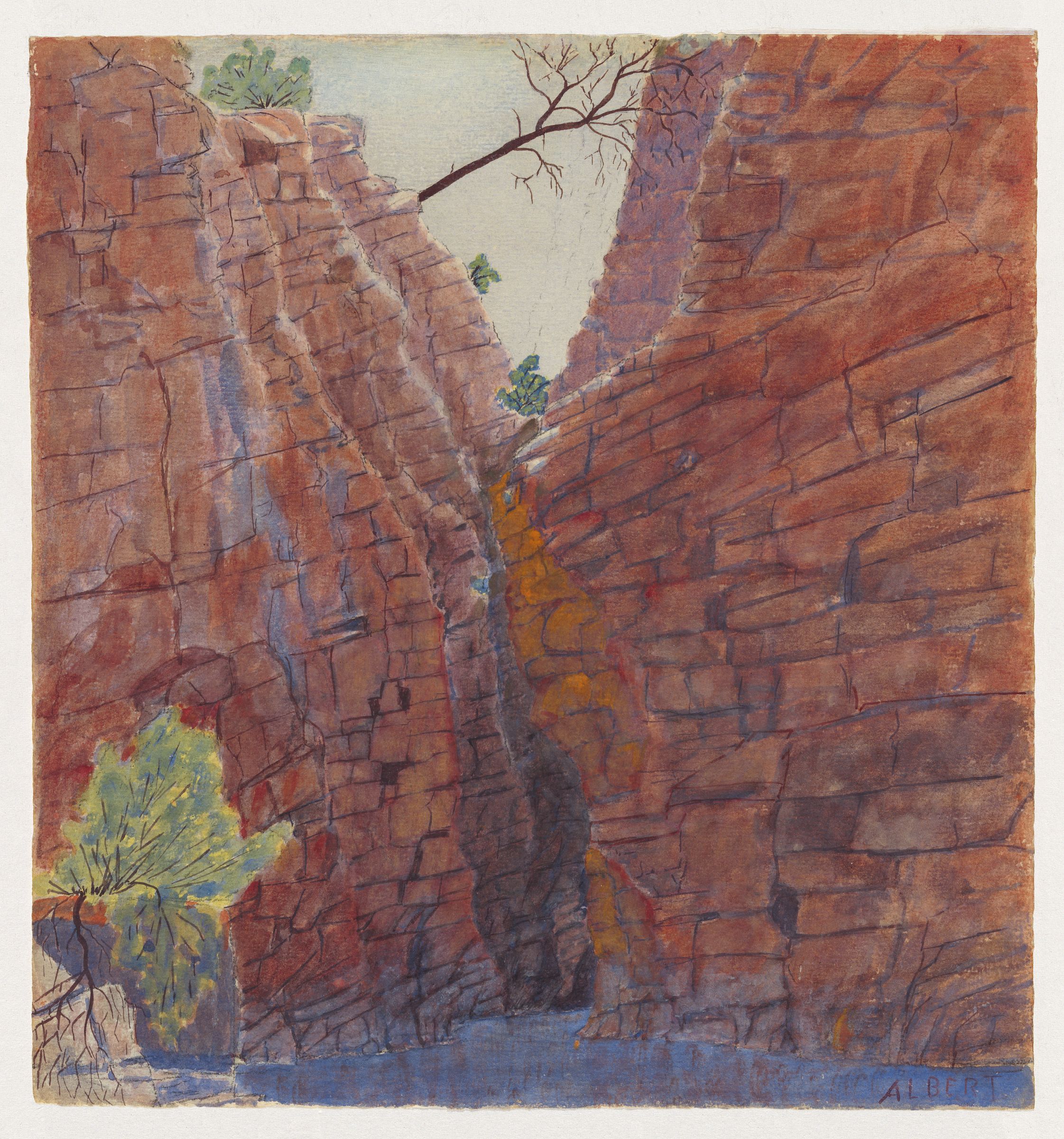 Redbank Gorge, MacDonnell Ranges, Central Australia (1936) - Albert Namatjira Tablo