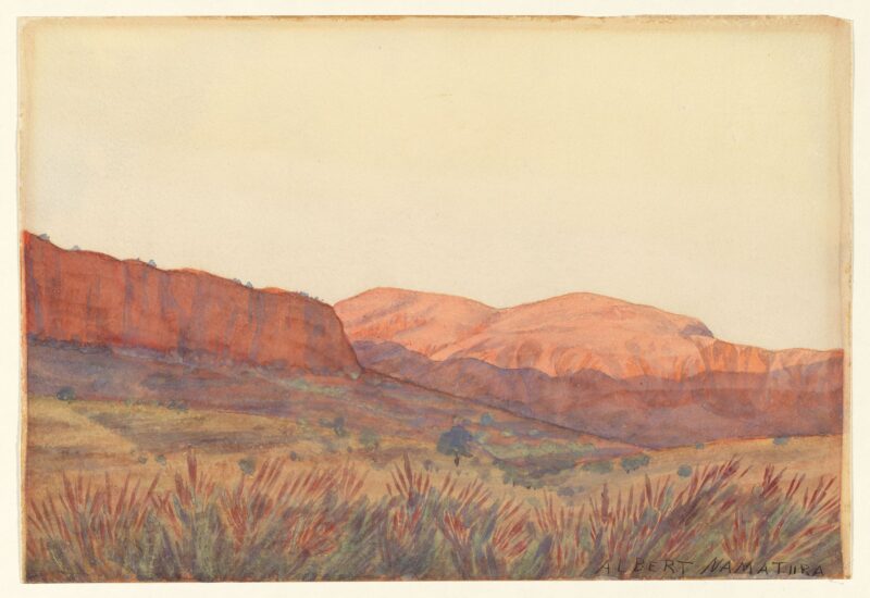 Sunset in Ormiston Gorge (1939) - Albert Namatjira Tablo