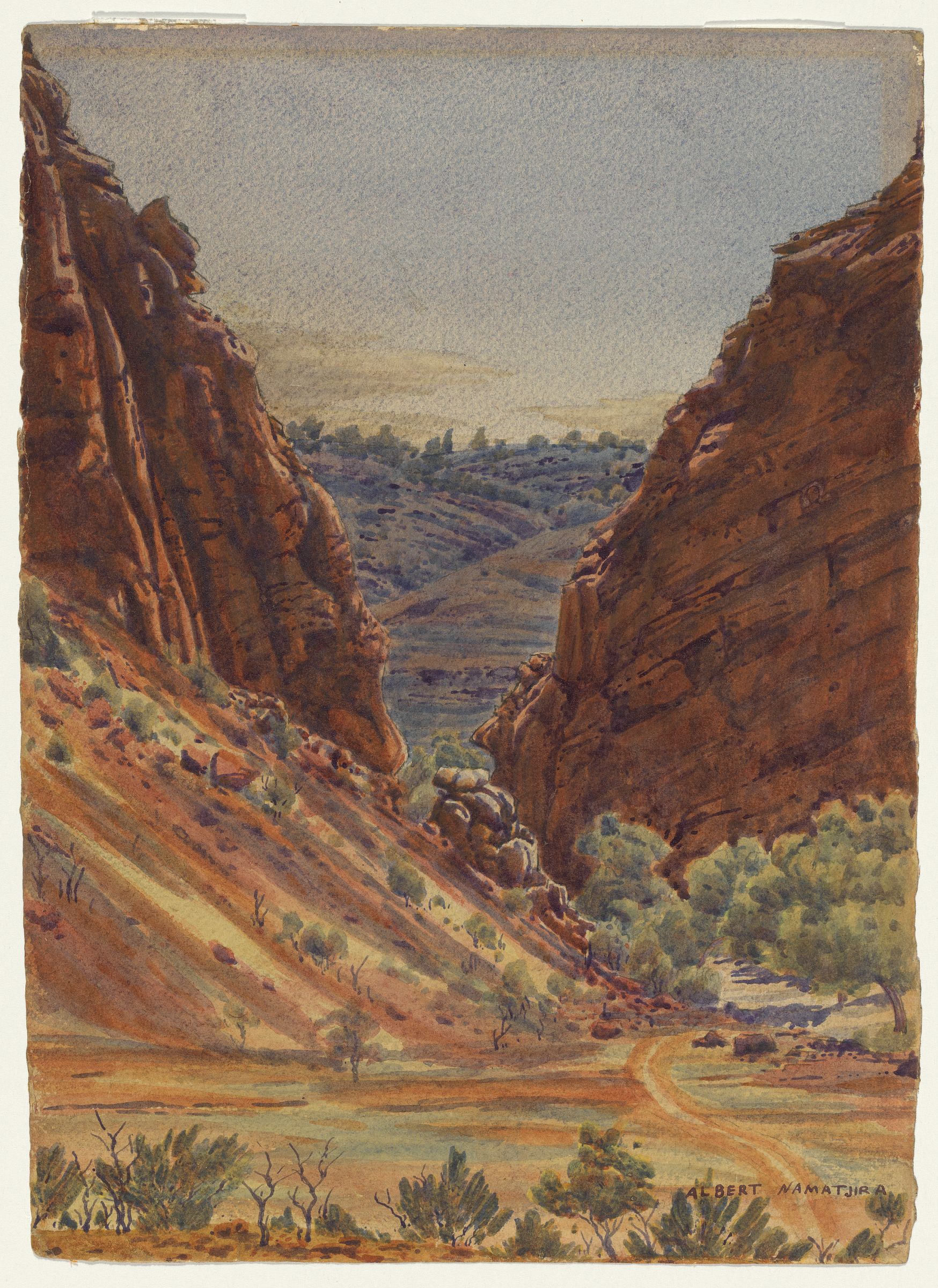 The Gorge (Simpsons Gap) (1945) - Albert Namatjira Tablo