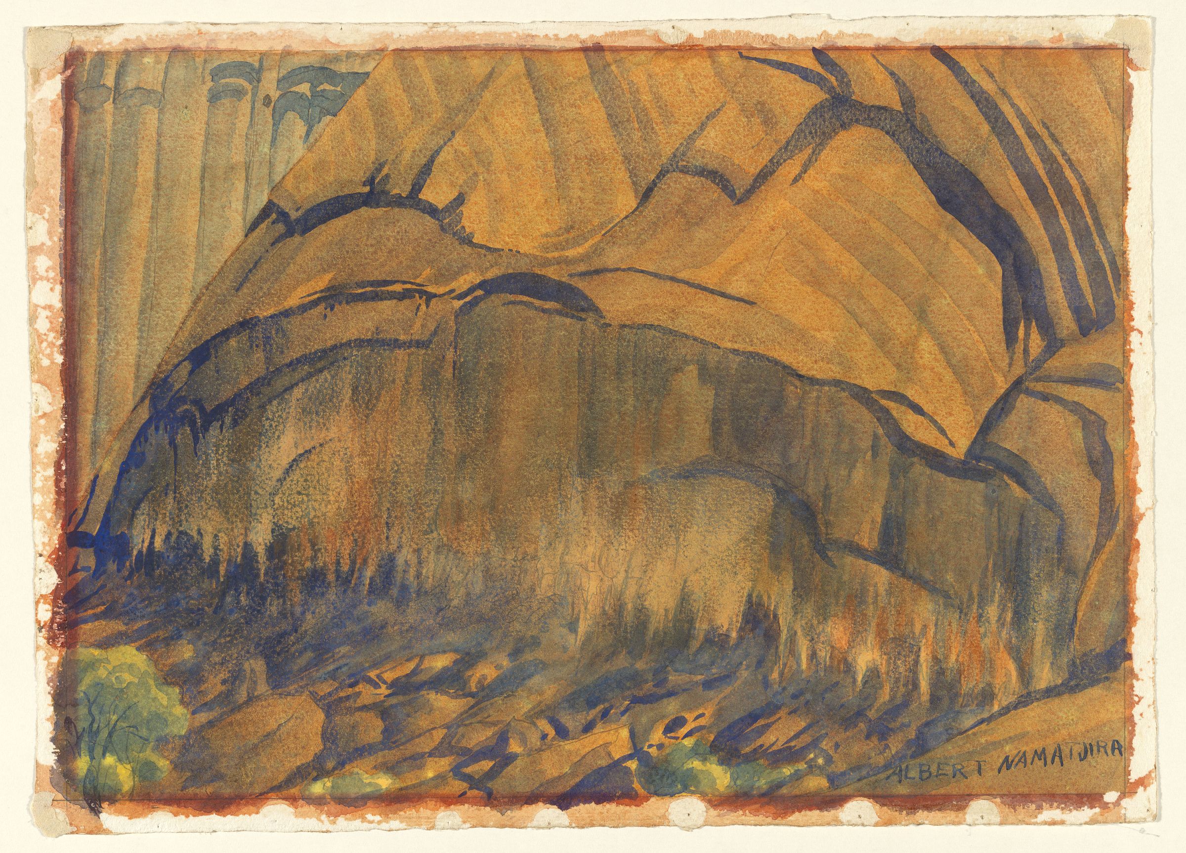 Untitled (Central Australian Landscape) (1955) - Albert Namatjira Tablo