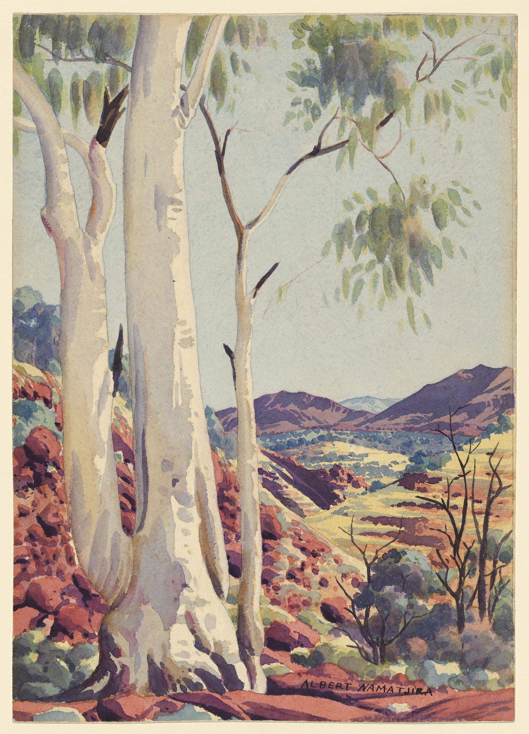 Untitled (Ghost Gum) (1945) - Albert Namatjira Tablo
