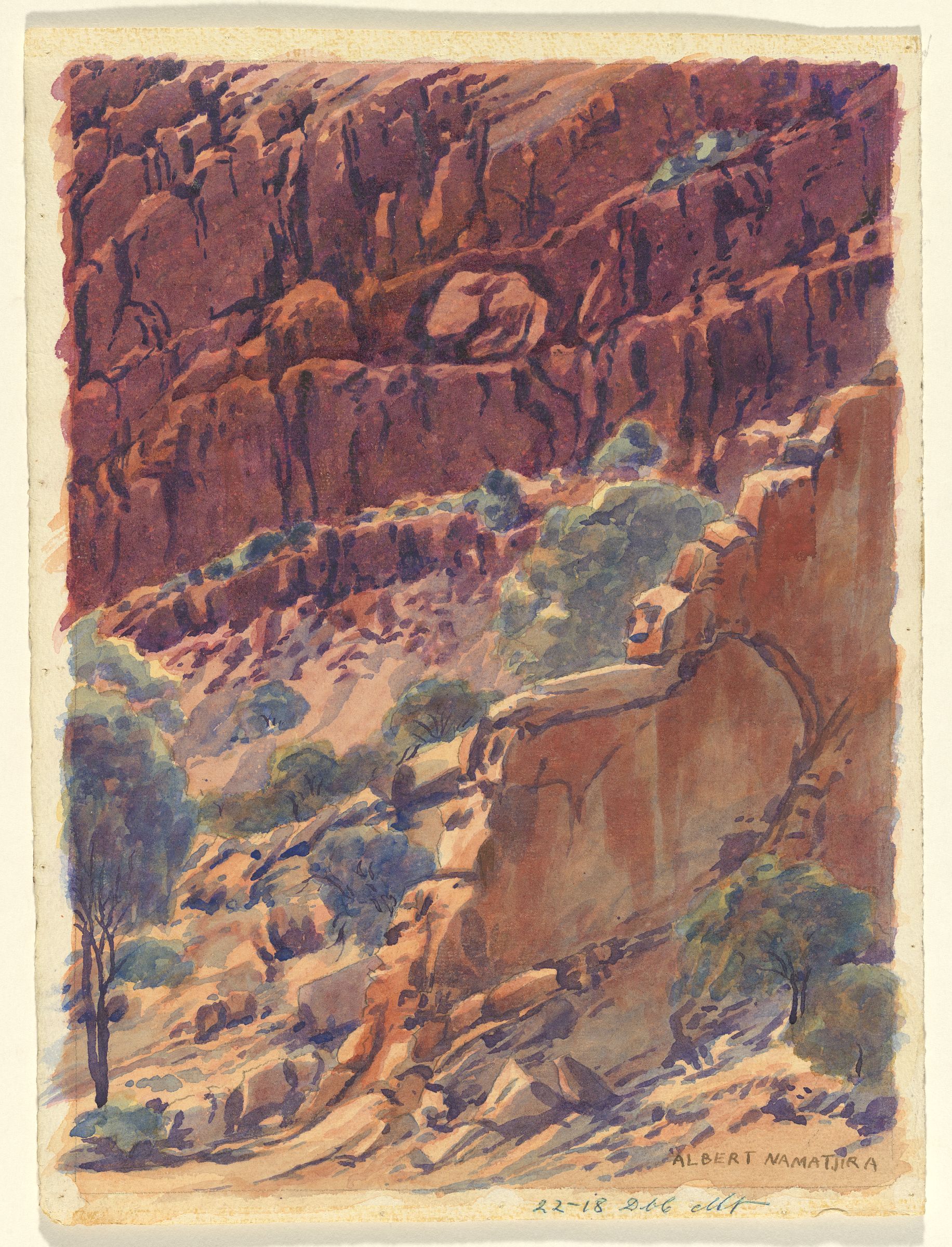 Untitled (Glen Helen Gorge) (1945) – Albert Namatjira Tablo