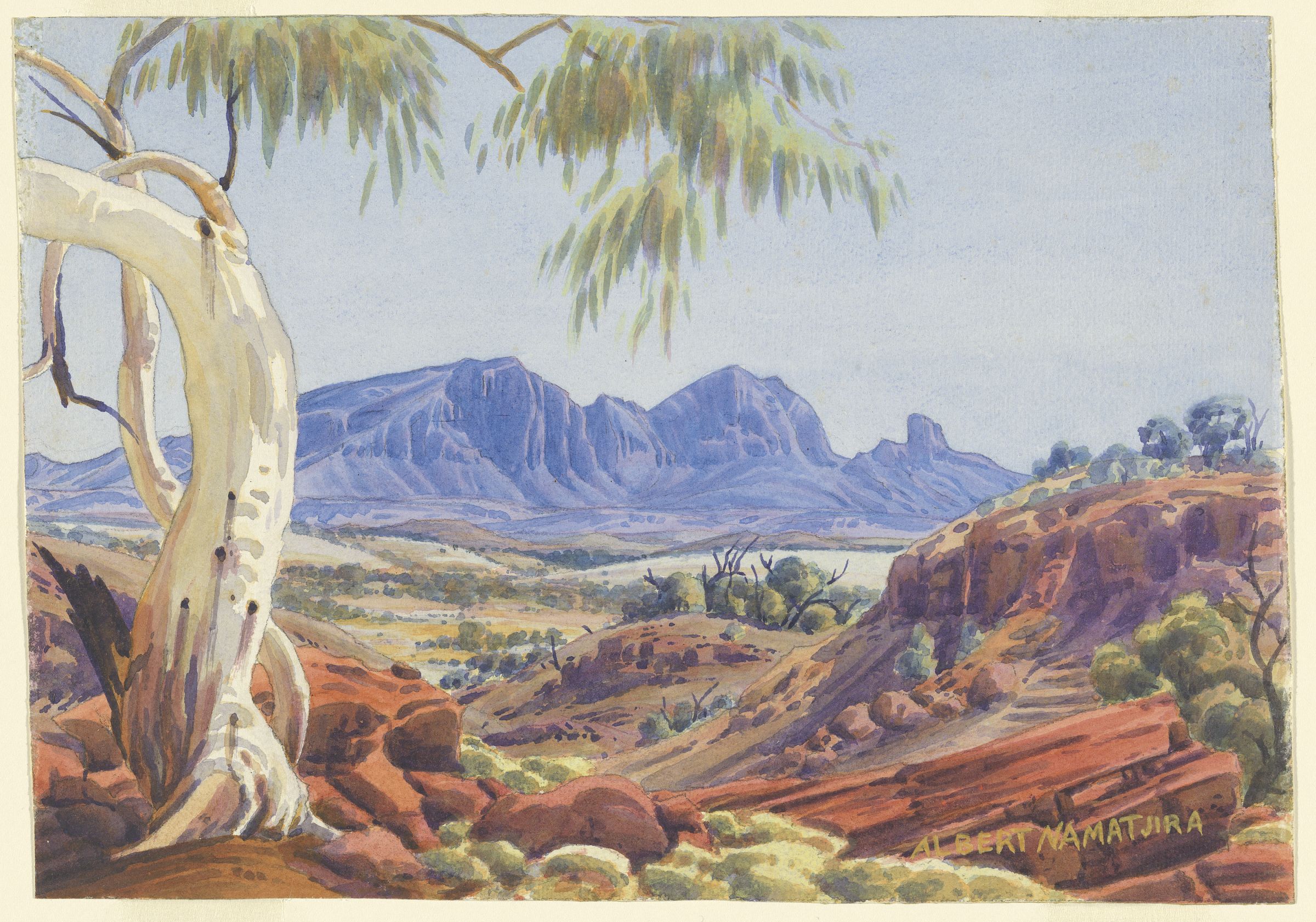 Untitled (Hermannsburg Watercolour) (1951) - Albert Namatjira Tablo