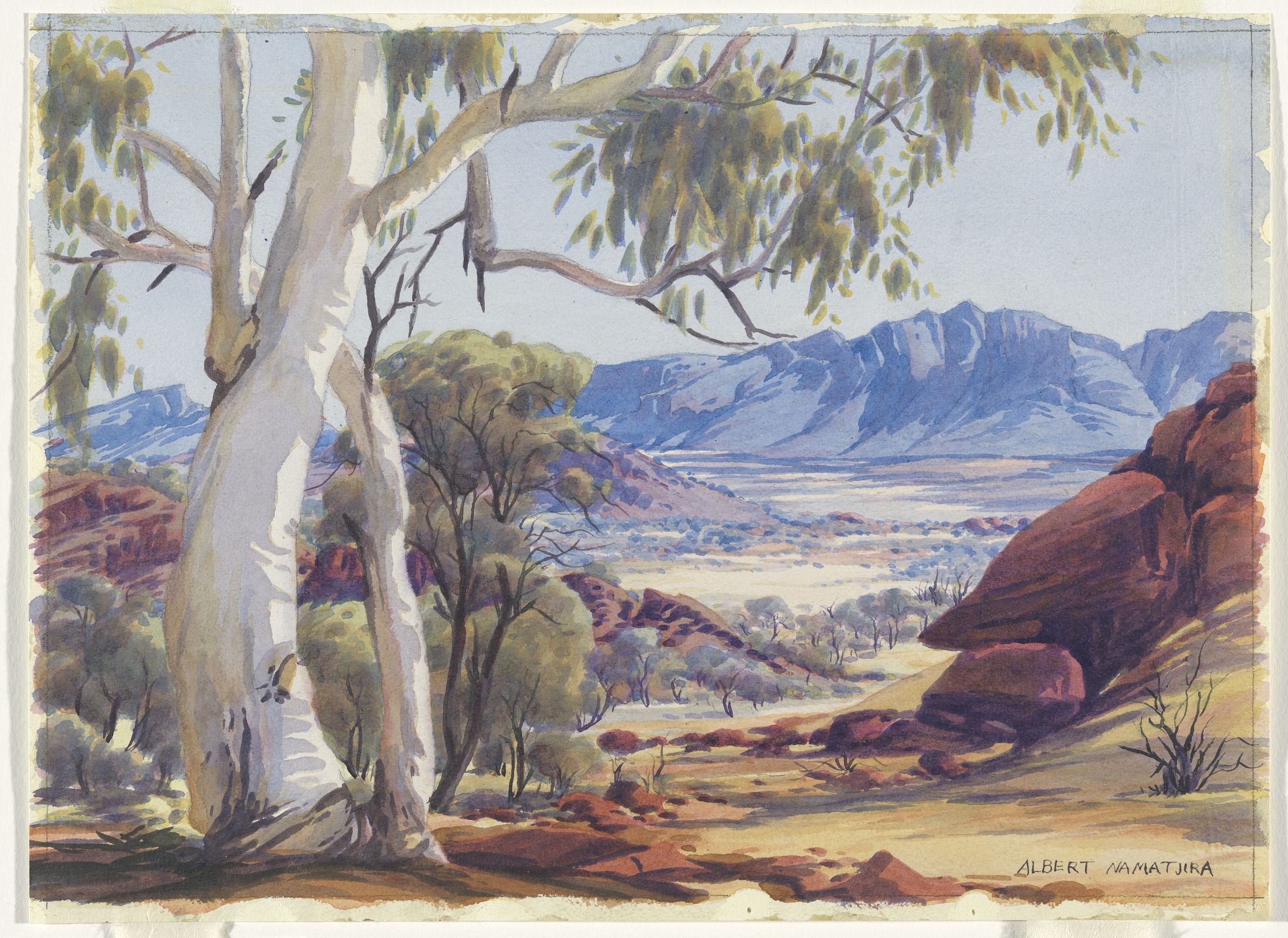 Untitled (Landscape) (1955) – Albert Namatjira Tablo