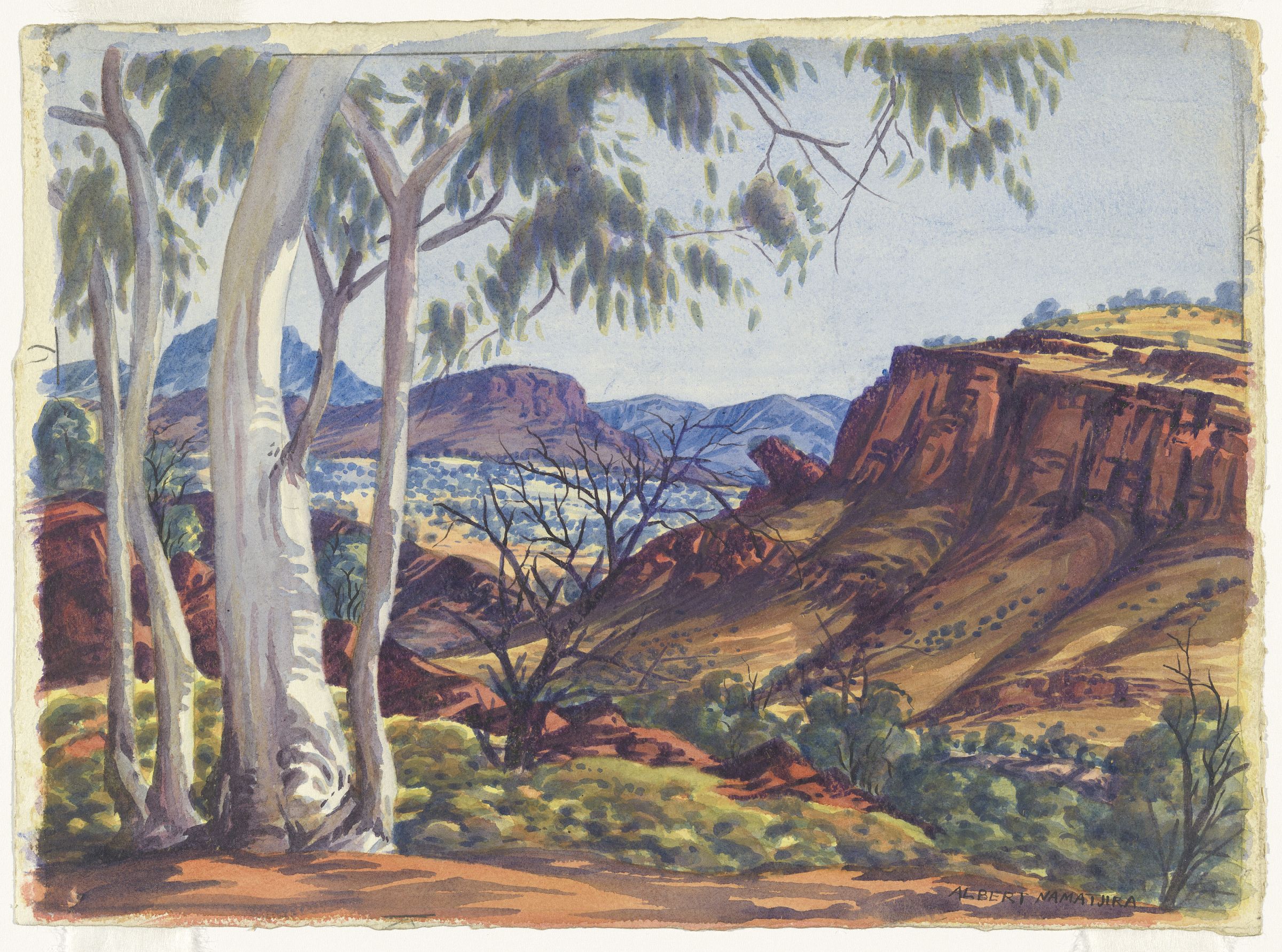Untitled Landscape (Ntaria) (1956) - Albert Namatjira Tablo