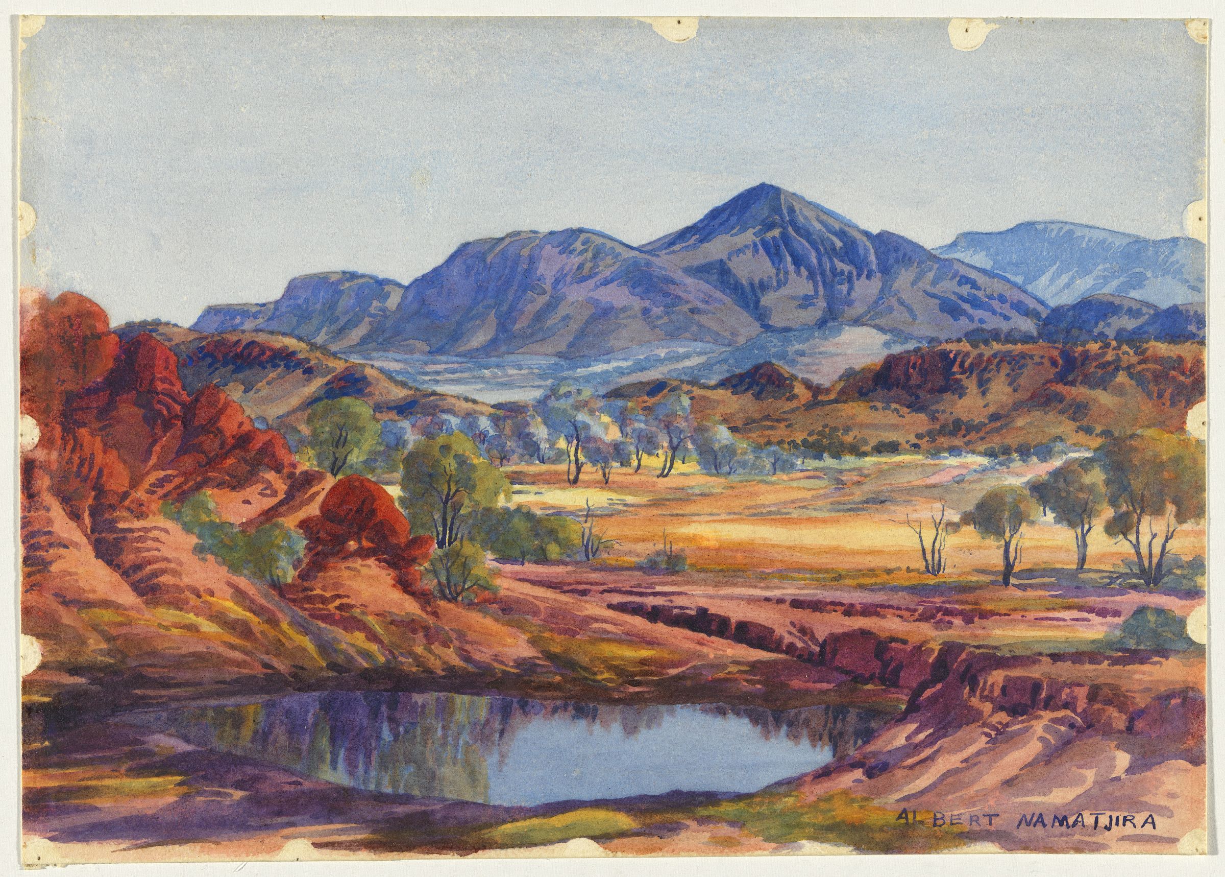 Waterhole, MacDonnell Ranges (1950) - Albert Namatjira Tablo