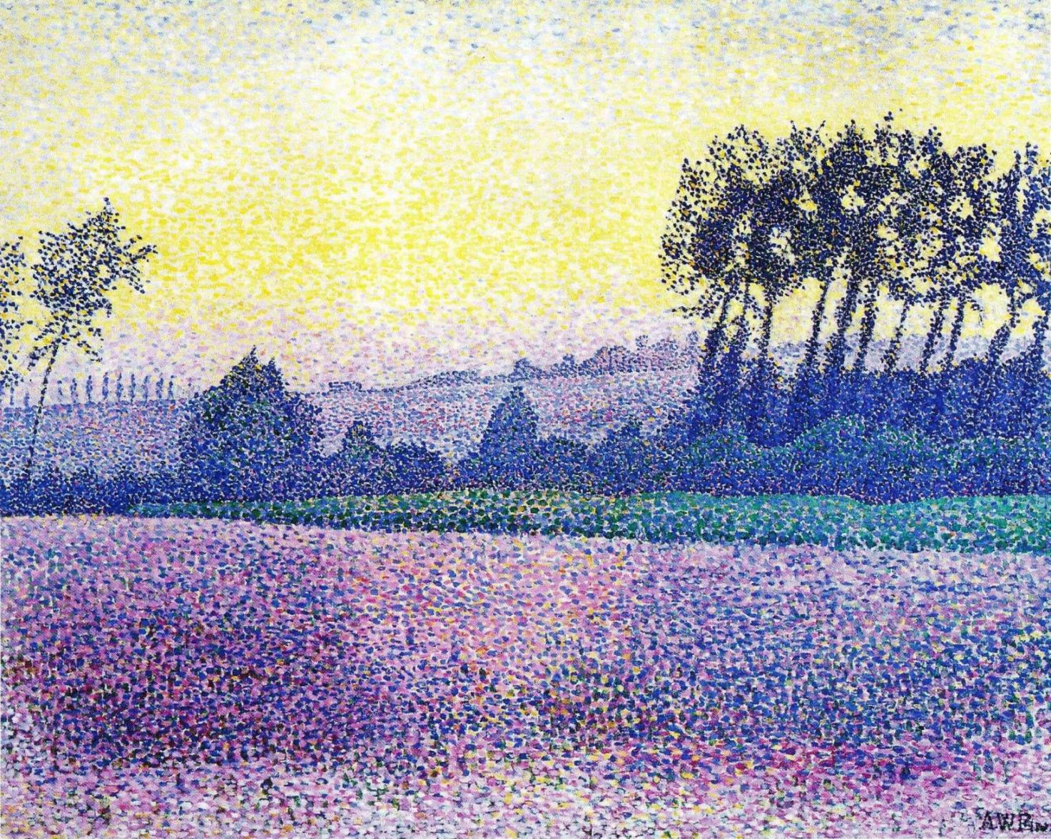 Auringonlaskun Maisema (1892) - Alfred William Finch Tablo