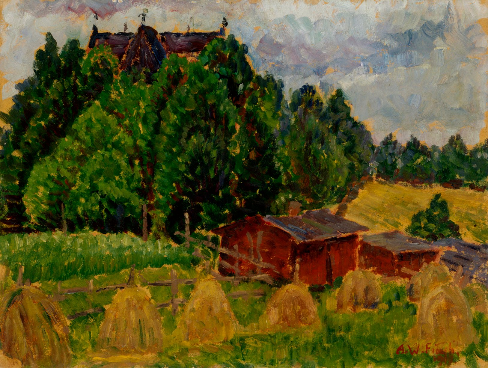 Landscape from Padasjoki (1917) - Alfred William Finch Tablo