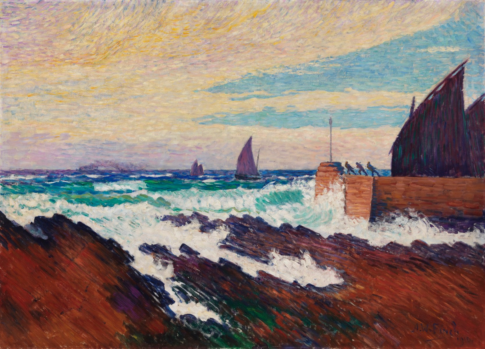 Rosehearty Pier (1910) - Alfred William Finch Tablo