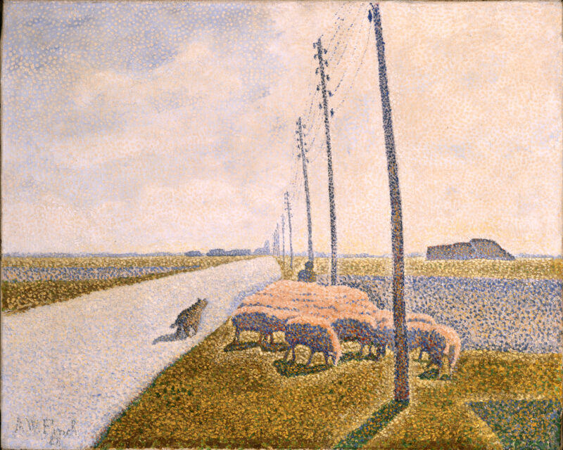 The Road to Nieuport (1888) - Alfred William Finch Tablo