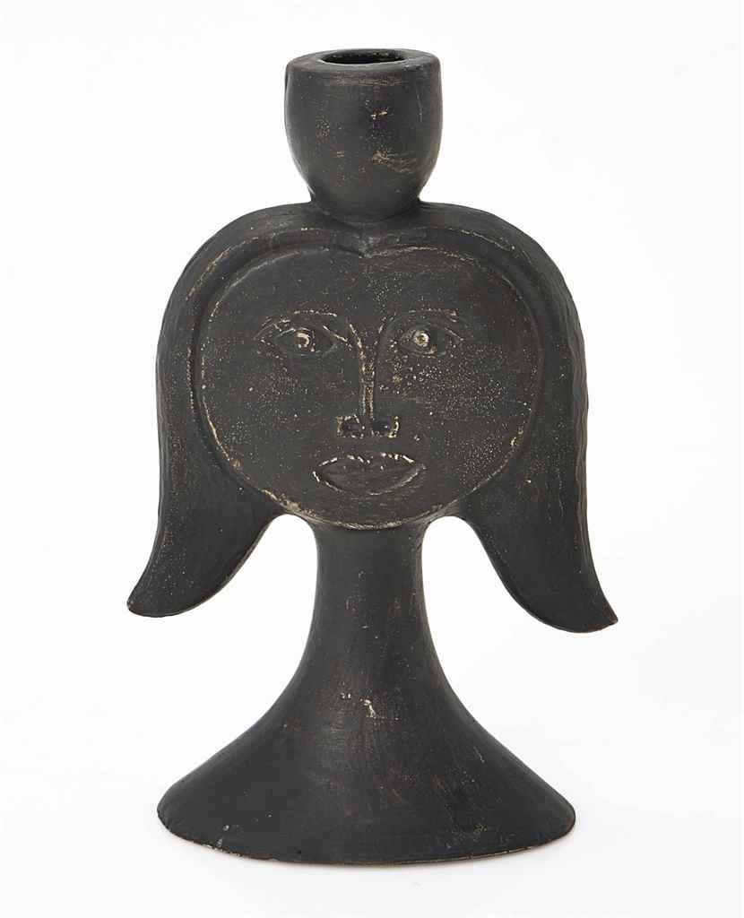 A patinated plaster table lamp (1955) - Anton Prinner Tablo