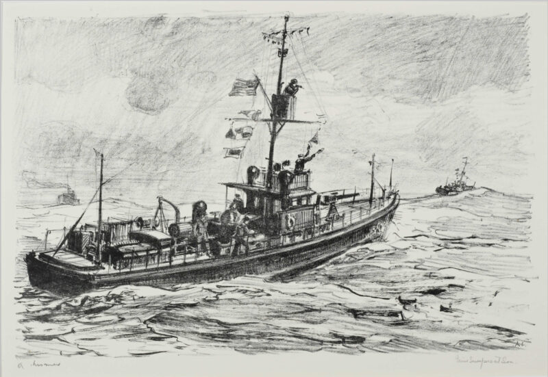 Minesweepers at Sea - Arthur Lismer Tablo