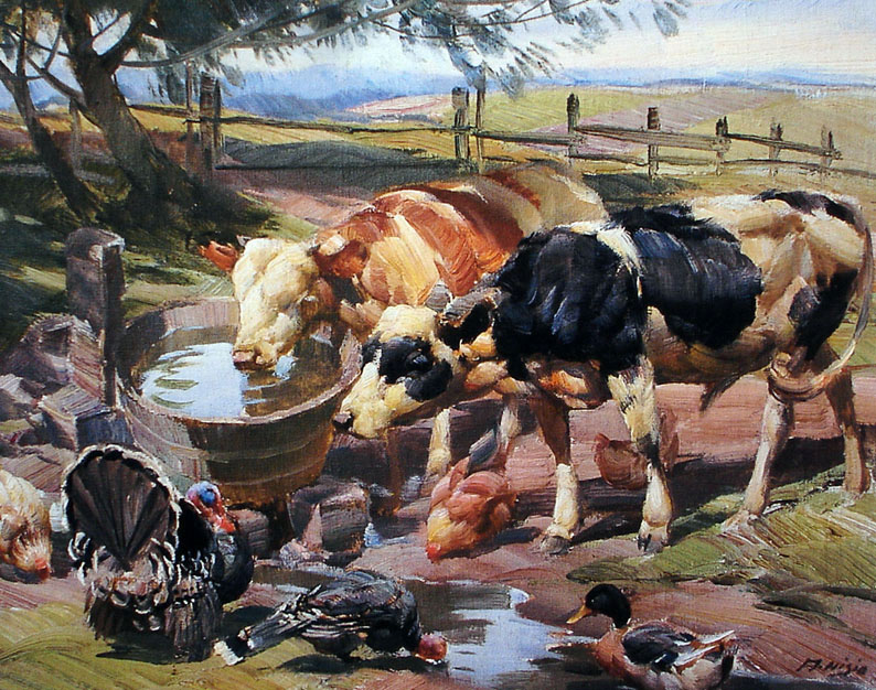 animals at the water fountain - Arthur Nísio Tablo