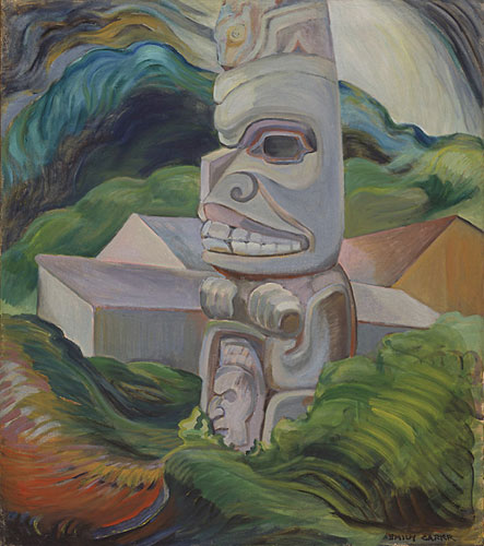 A Skidegate Beaver Pole - Emily Carr Tablo