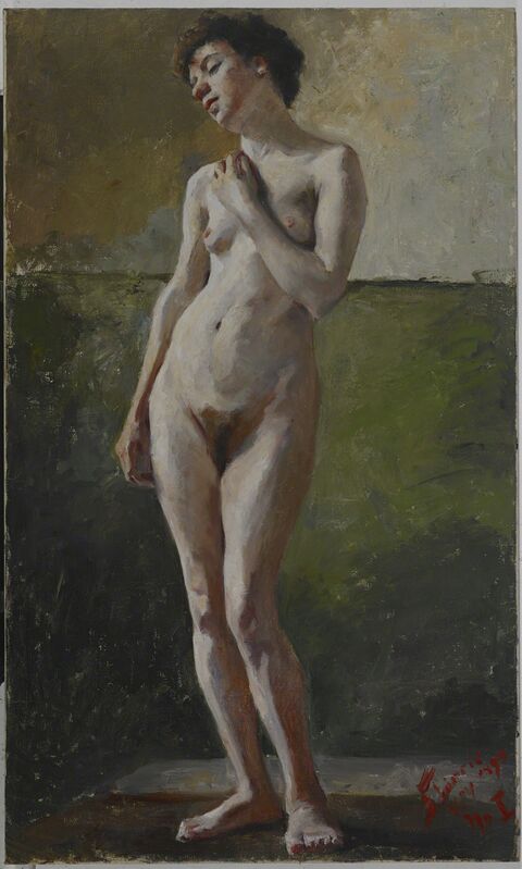 Nude Study, Standing with Hand to Shoulder (1895) – Florine Stettheimer Tablo