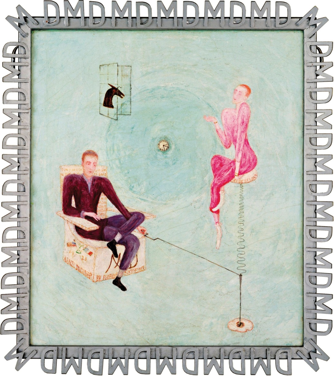 Portrait of Marcel Duchamp and Rrose Sélavy (1923) - Florine Stettheimer Tablo