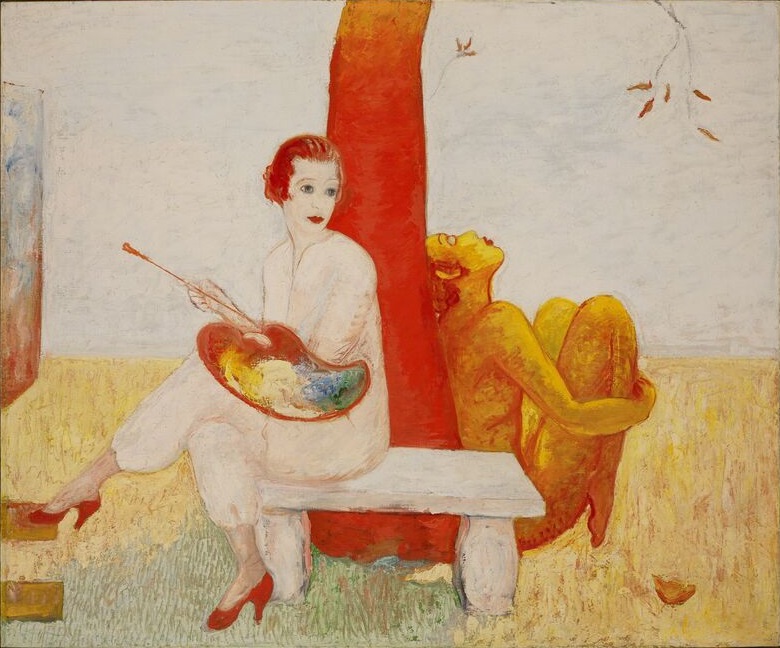 Self Portrait with Palette (Painter and Faun) (1915) - Florine Stettheimer Tablo
