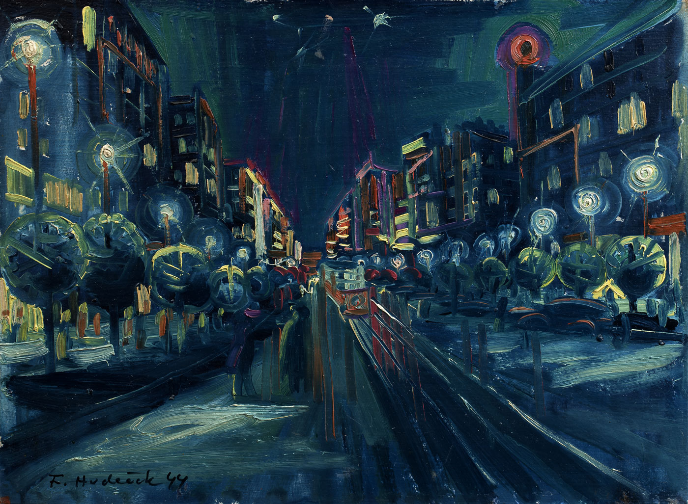 Noční Město (1944) - František Hudeček Tablo