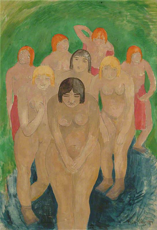 Group of Nude Women Bathers (1909) - Harry Phelan Gibb Tablo