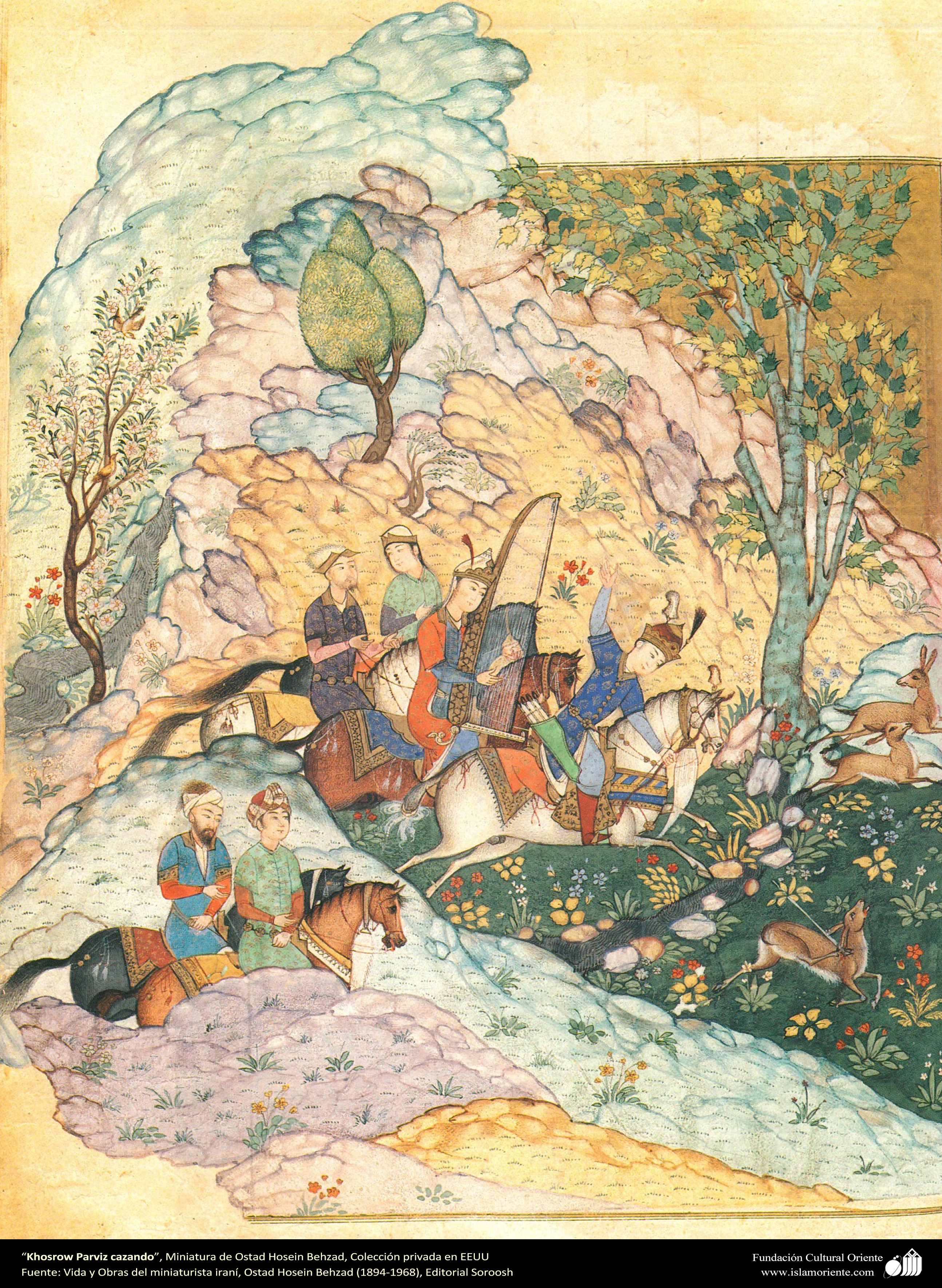 Khosrow Parviz Hunting - Hossein Behzad Tablo