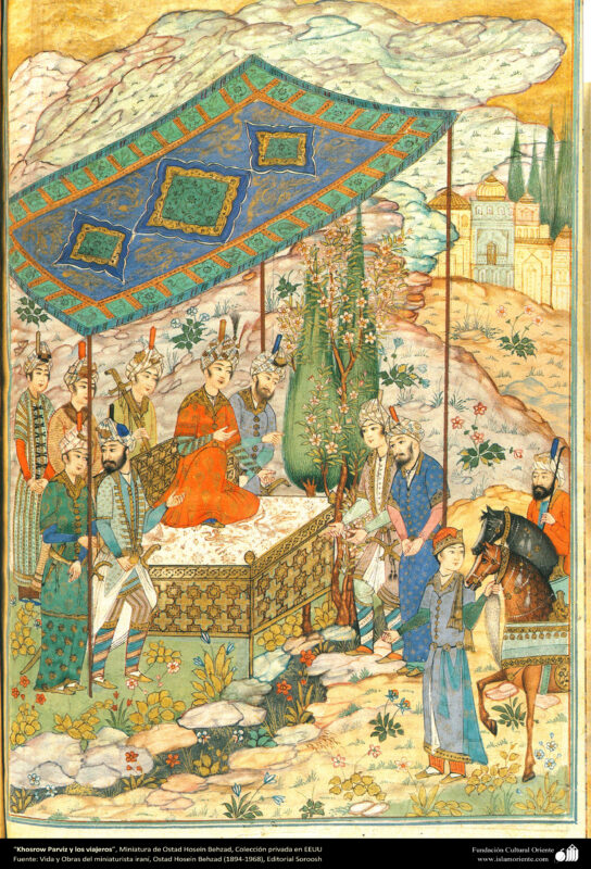 Khosrow Parviz and passengers - Hossein Behzad Tablo