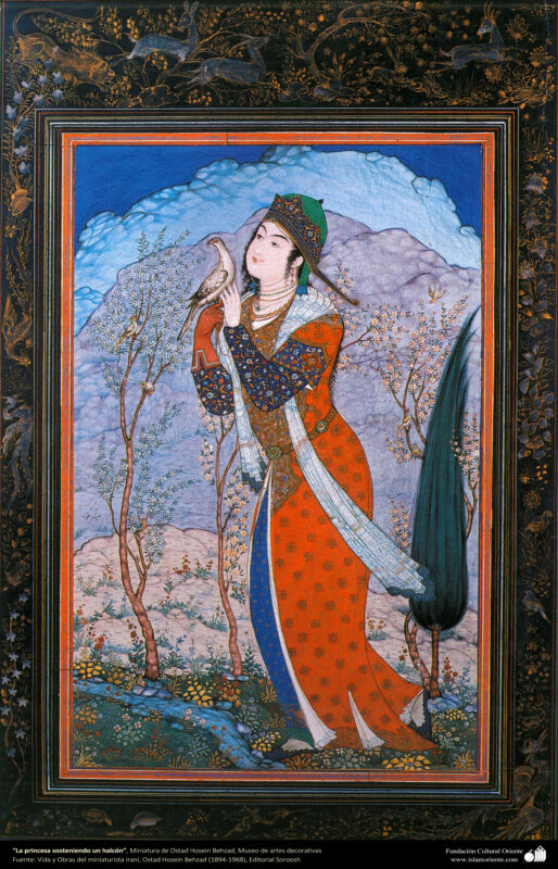 Prince and hawk - Hossein Behzad Tablo