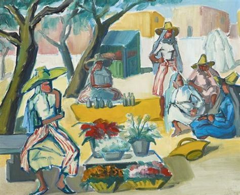 Le Marche Aux Fleurs - Hélène de Beauvoir Tablo