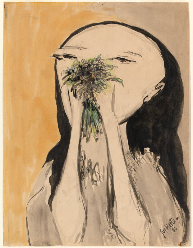 Girl Holding Flowers (1956) - Joy Hester Tablo