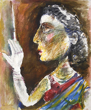 Portrait of Jayshree Sen – Paritosh Sen Tablo
