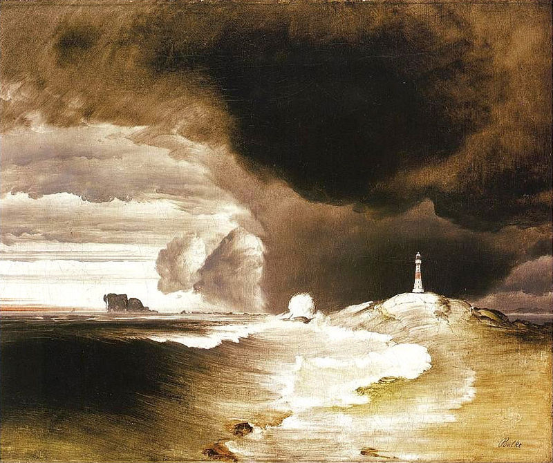 Lighthouse on the Norwegian Coast (1860) – Peder Balke Tablo