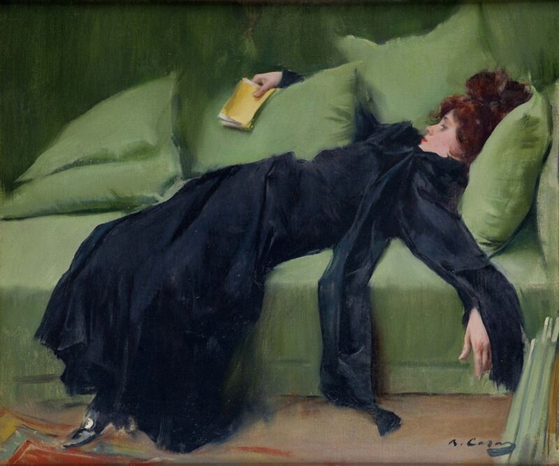Decadent young woman. After the dance (1899) - Ramon Casas Tablo
