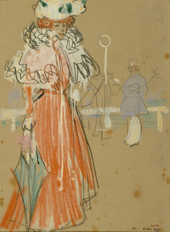 Female Figure in Red - Ramon Casas Tablo