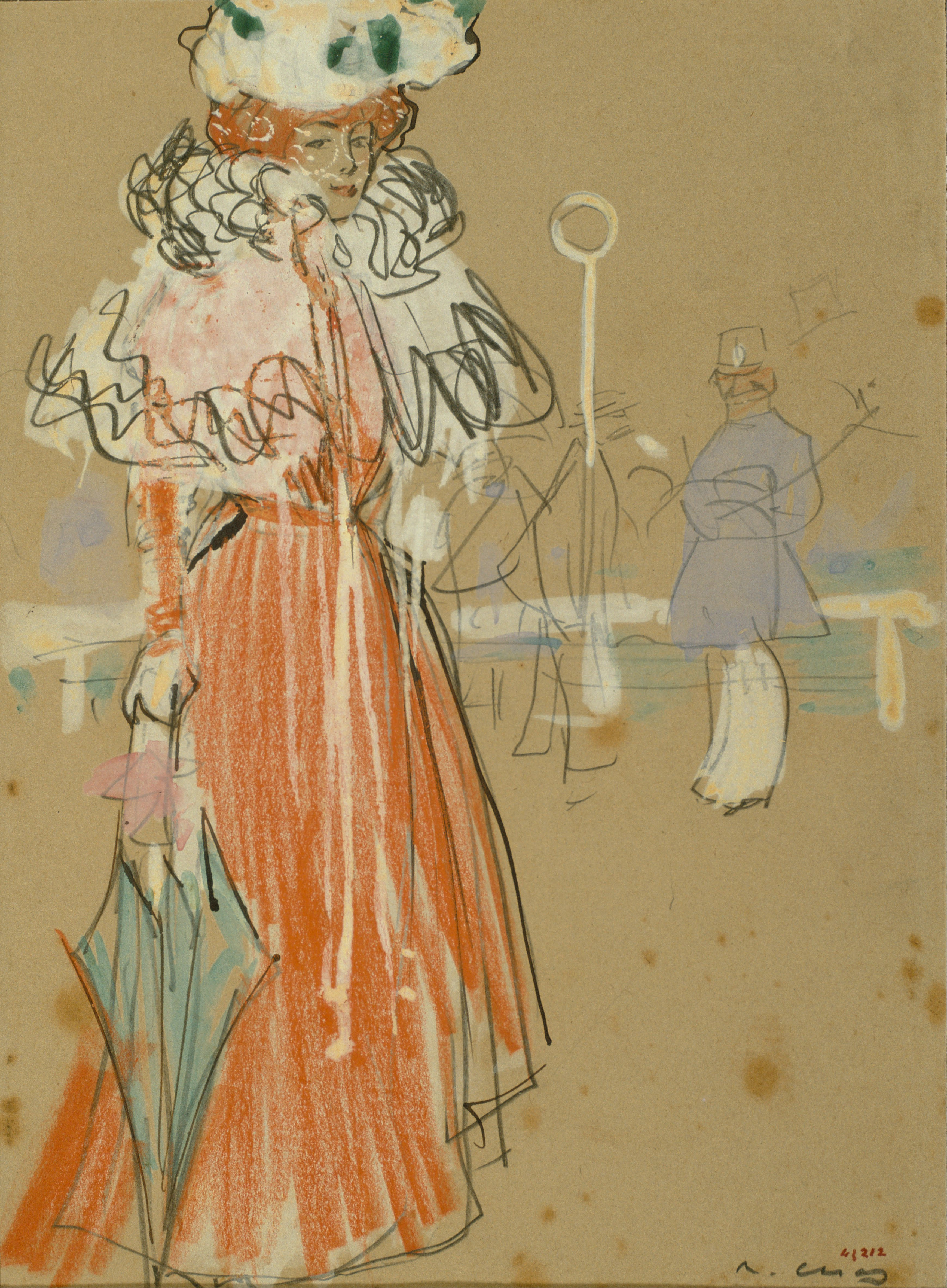 Female Figure in Red - Ramon Casas Tablo