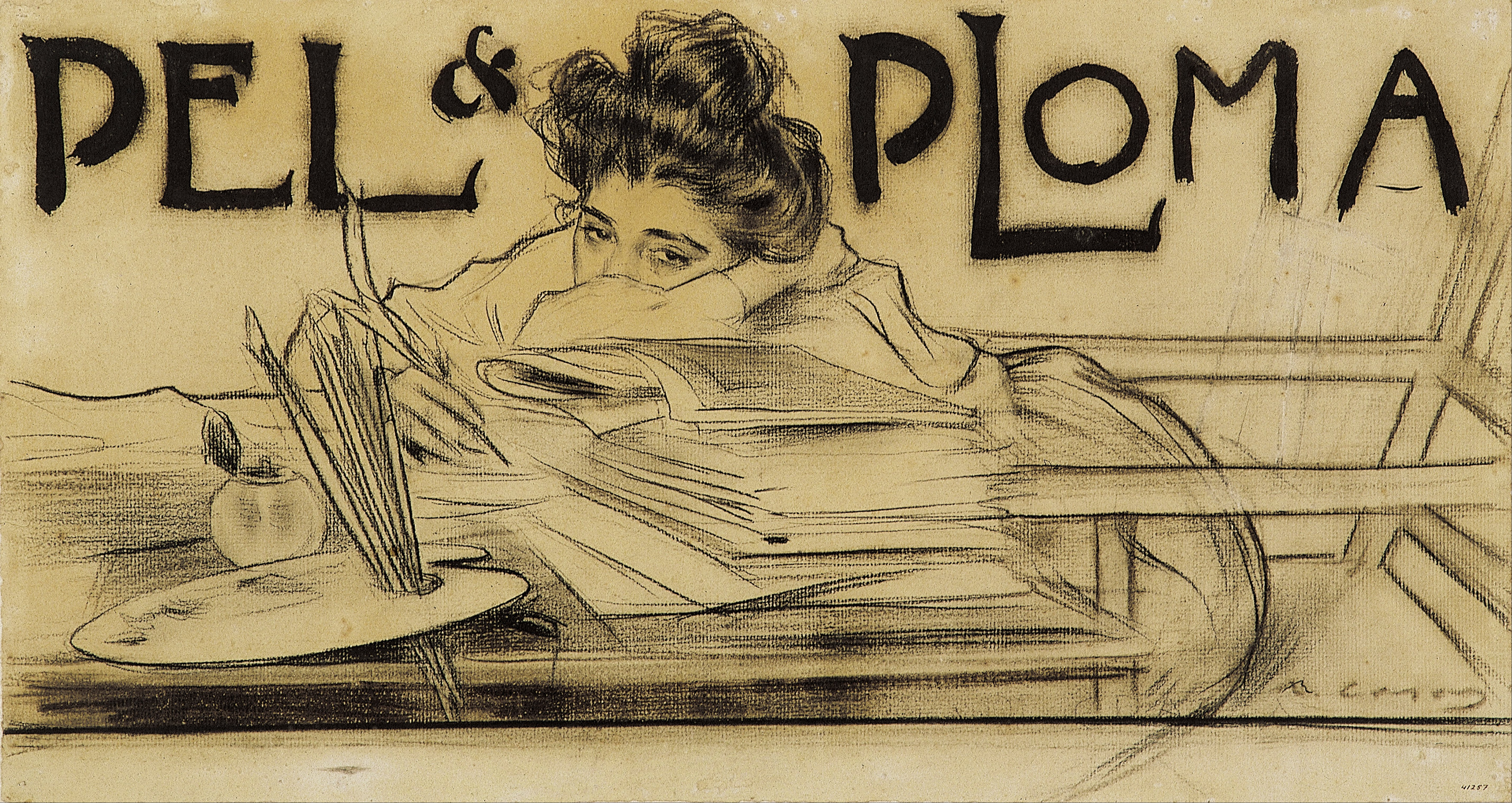 Headpiece for the Magazine 'Pèl I Ploma' - Ramon Casas Tablo