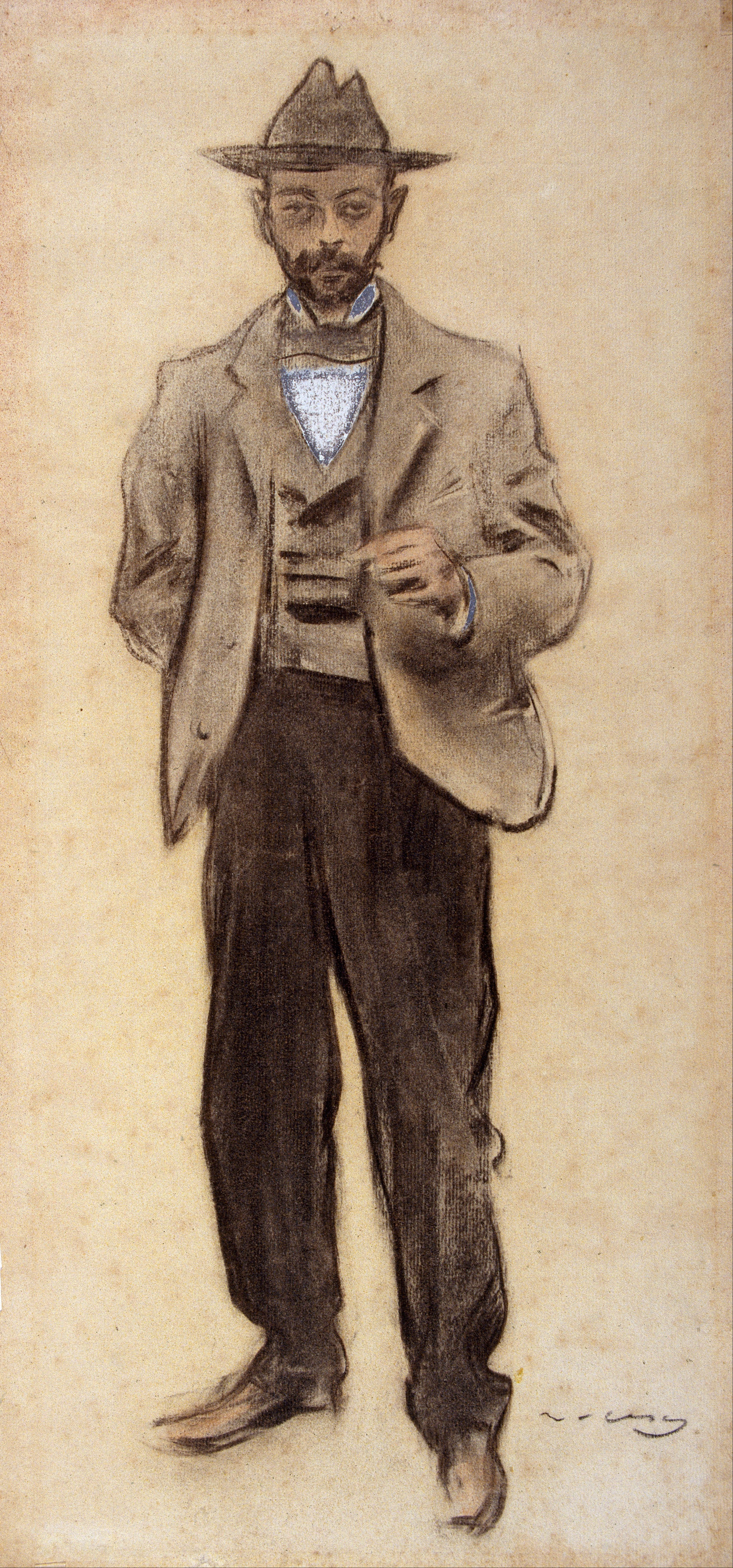 Portrait of Manolo Hugué (1897) - Ramon Casas Tablo