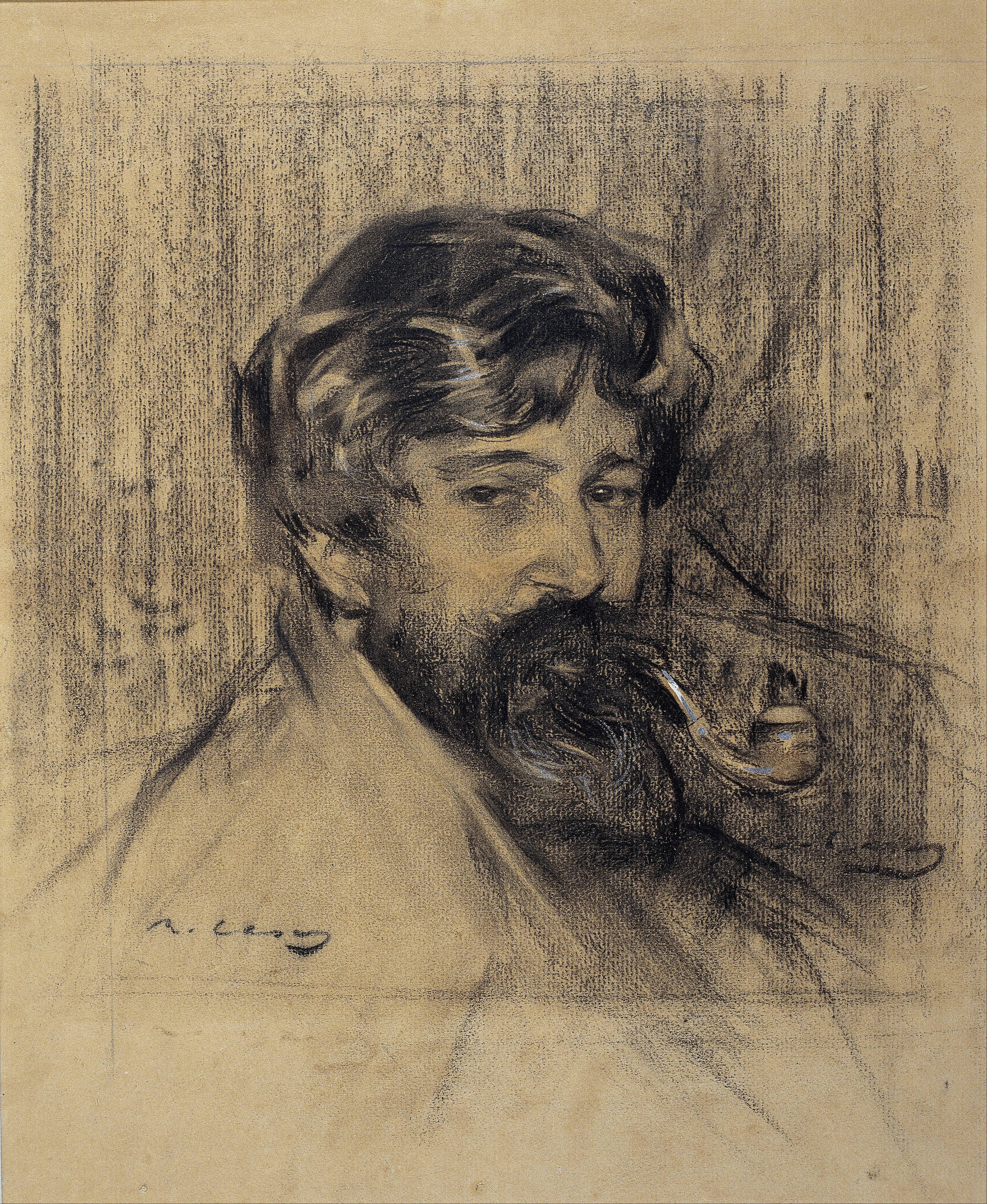 Portrait of Santiago Rusiñol - Ramon Casas Tablo